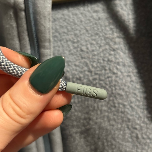 Figs Dusty Blue Zip Up Hoodie Sweatshirt - Picture 6 of 9